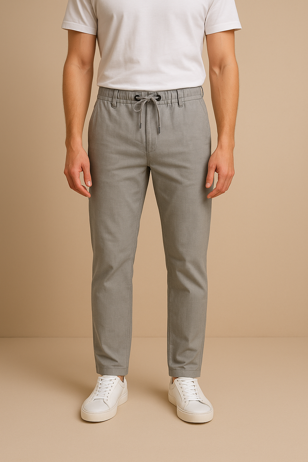 LINEN PANTS (Light Grey)