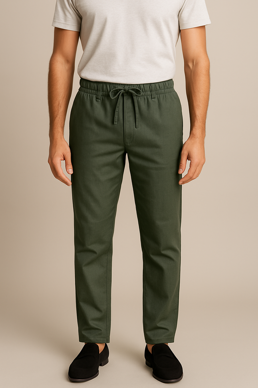 LINEN PANTS (Dark Green)
