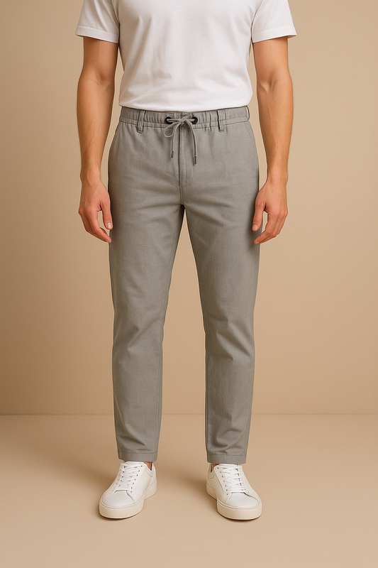 LINEN PANTS (Light Grey)